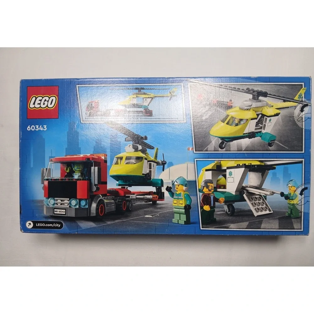 60343 RESCUE HELICOPTER TRANSPORT truck semi lego city town NEW legos set
